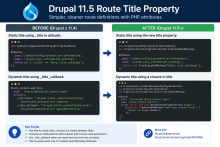 Drupal 11.5 Route title property example using PHP route attributes